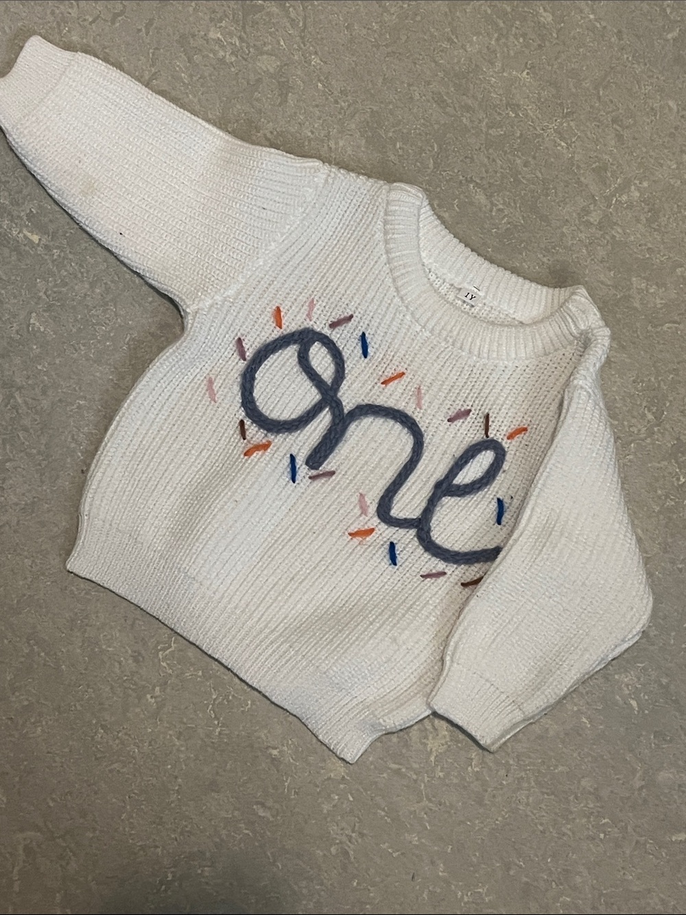 Knit “one” sweater for First Birthday